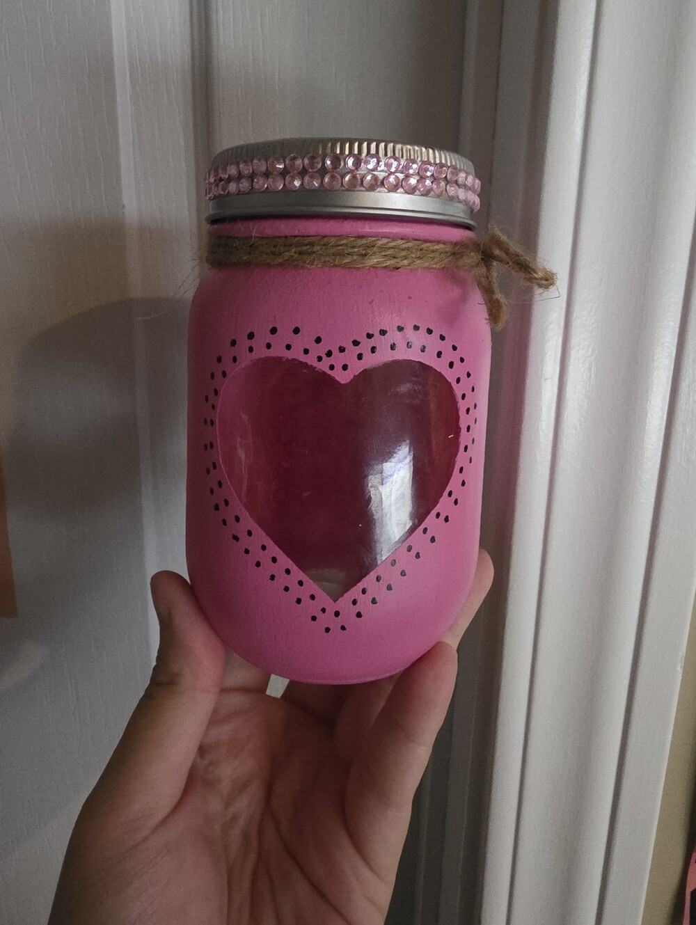 Dark Pink Decorative Mason Jar